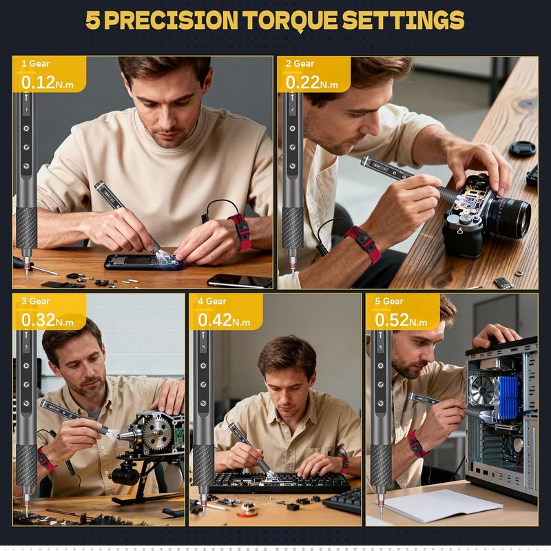 Tanso Precision Electric Screwdriver, 3.7v Laptop Screwdriver Set,71 In 1 Electronic Tool Set, Cordless Rechargeable Portable Repair Tool Set For Computer, Laptop, Mobile Phone, Camera, Watch Repair - Image 2